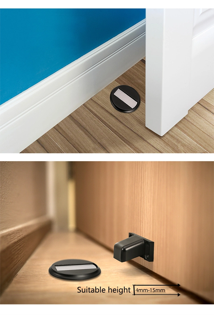 High Quality Zinc Alloy Silent Door Stops Floor Round Mounted Magnetic High Quality Door Stop