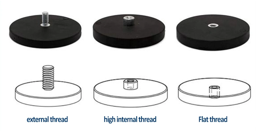 Permanent Neodymium NdFeB Dia66mm D88mm D32mm Rubber Coated Pot Magnet