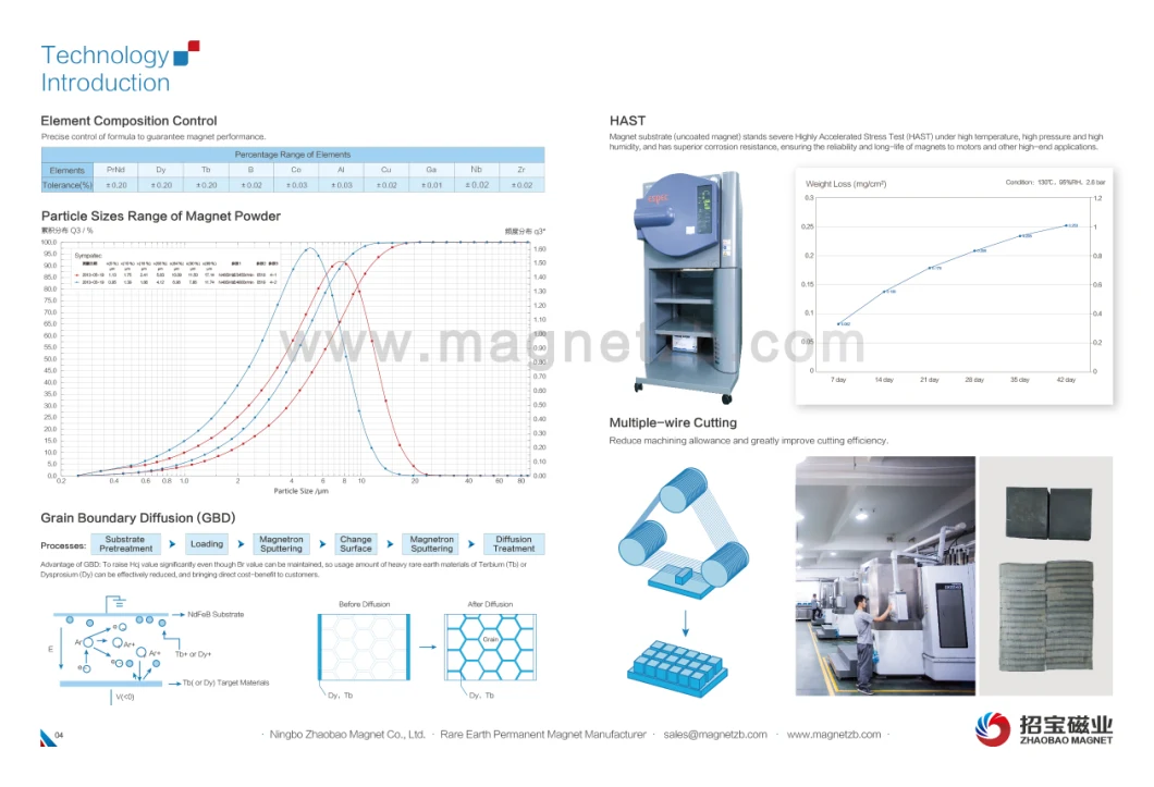 ISO Certificated Good Performance Bonded NdFeB Neodymium Magnet for Motor