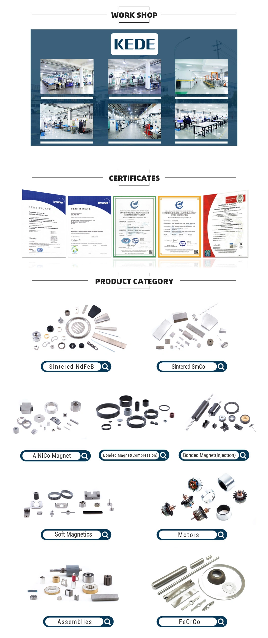 China Customizable Assembly Permanent Rotor Magnetic Material Rare Earth Magnet with Factory Price